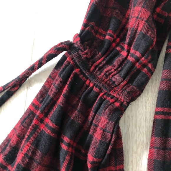 2 Hearts Plaid Flannel Bell-Sleeve Shift Dress - Picture 12 of 16